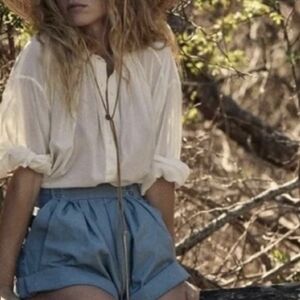 Doen Park Shorts in Light Pond Color 100% Cotton Size 10 (M/L)